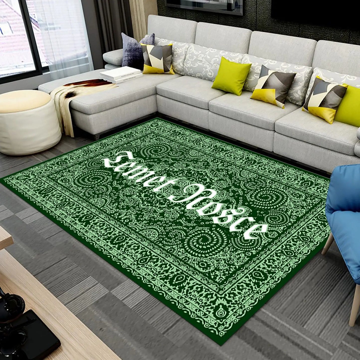 Indoor/Outdoor 100% Polyester Keep Off Area Rugs/Colors-Plaid/Green/Black/Red/White/Multicolor