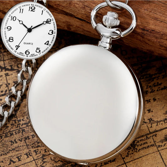 YISUYA Adults  Quartz Analog Display Acrylic Face Black Metal Alloy Round Shaped Case Roman Numeral Black Chain-Pocket Watches/Colors-Silver/Bronze/Gold/Black