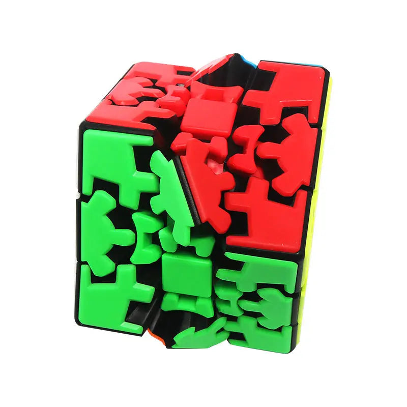 XDR Kids-Adults Medium Hard Mini Multicolor Plastic Square 3 Gear Levels Magic Twistable Stick-Less Cog Wheel 3D Sequential Rubik Cube Mechanical Puzzles Toys/ Ages 3-14 Years Old + Older/Colors-Red/Black/Orange/Multicolor/Geometric
