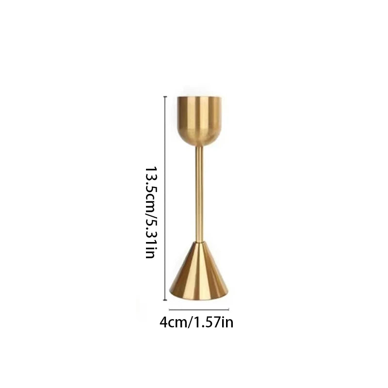 NULL 3 PCS Modern S-M-L Sizes Gold Round Shaped Aluminum Iron Metal Candle Holders Sets