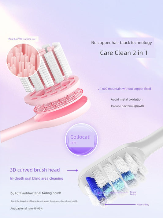 QIANSHAN Adults Sonic Conventional Charging Mode Curved 3D Curved Double-Effect Antibacterial Soft Brush Head Wall-Mounted Storage Pink Plastic Body Acoustic Electric Toothbrushes/Colors-Pink/White/Black/Blue/Multicolor