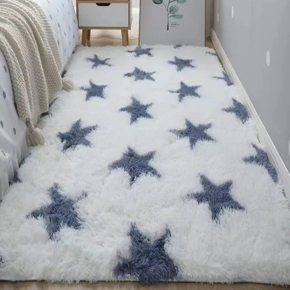 No-EN-Name-Null Indoor Modern Rectangle Soft Plush Thick Cut Imitation Wool Long Fluffy Non-Slip Acrylic Rugs/Colors-White/Gray/Beige/Pink/Hand-Machine Washable