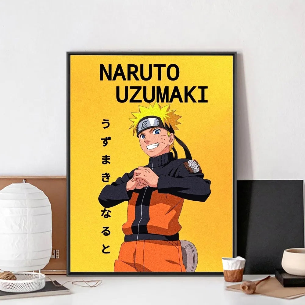 MINISO Retro Unframed Rectange Waterproof Singer A-Narutoes-Anime White Paper Wall Art Posters/Colors-Orange/yellow/Purple/Blue/White/Many Sizes