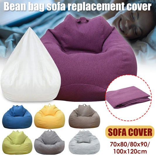 No-EN-Name-Null Adults Removable Inner Liner No Internal PS Bean Filling Large Lazy Seat Bean Bag Replacement COVERS/Color-Purple/Gray/Green/Yellow/Brown