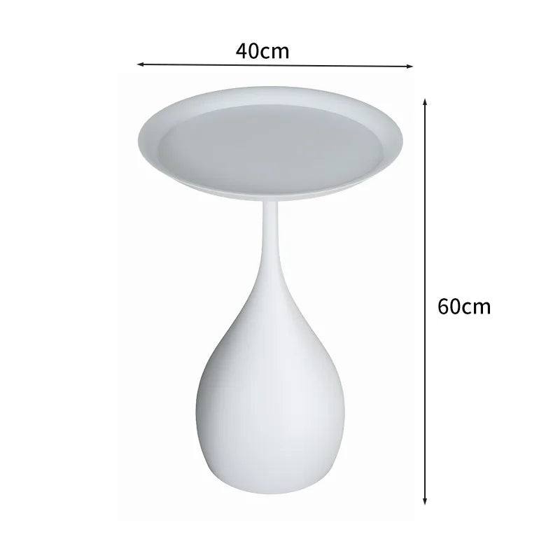 No-EN-Name-Null Modern Small Round Top-Wrought Iron Metal Base Mobile Coffee Tables/Colors-White/Light Brown/Yellow/Orange/Black/Royal Blue/Dark Blue/Size: 62 x 42 x 35cm
