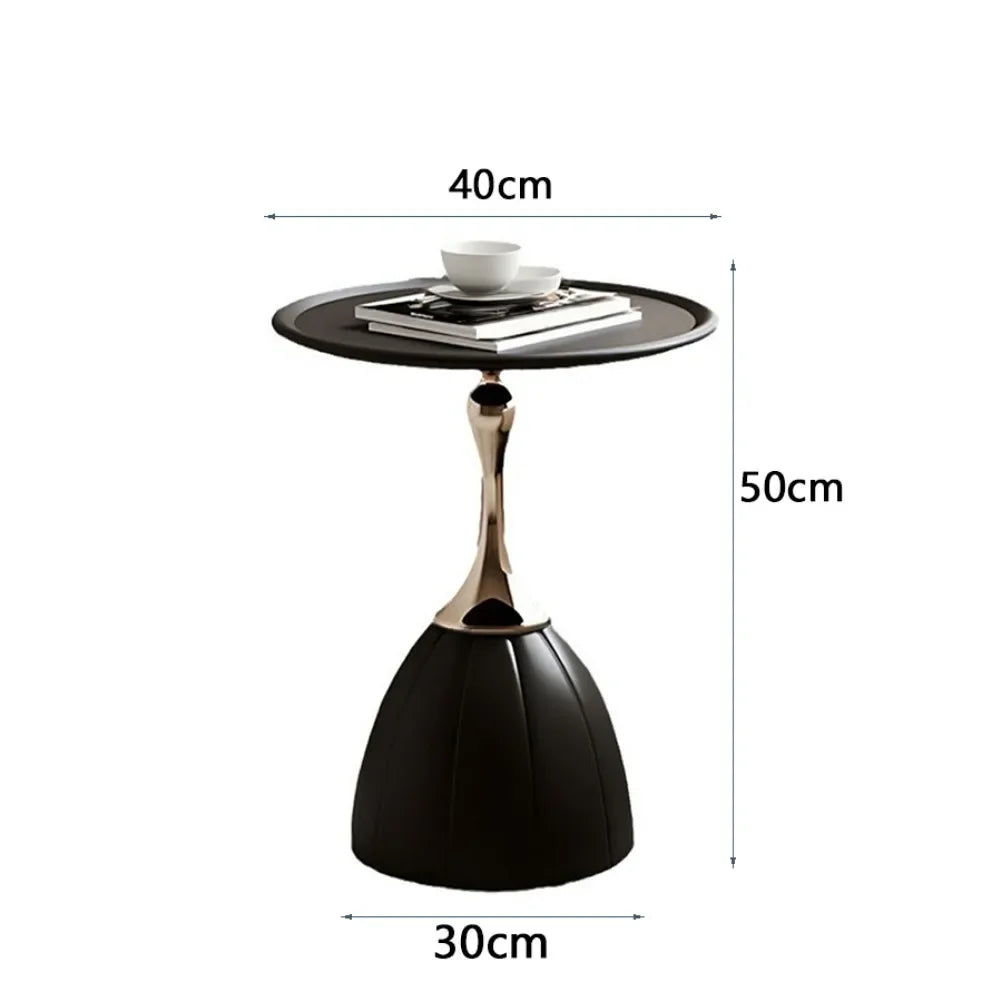 No-EN-Name-Null Nordic Modern Morocco Black-Milk White Round Shaped Iron Metal Lotus Accent Coffee Tables