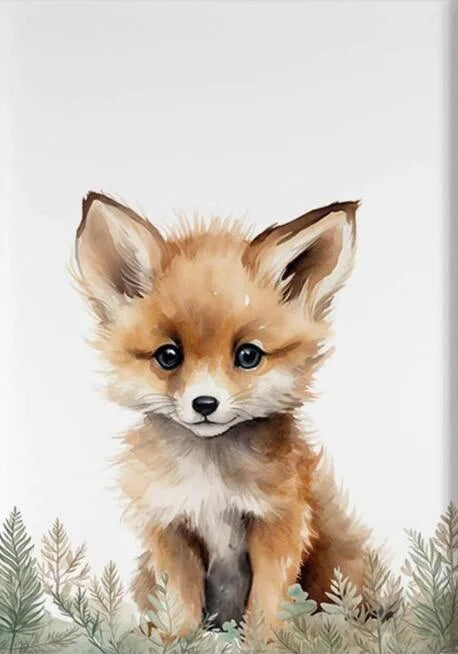 No-EN-Name-Null Classic Rectangle Customized Sizes Unframed Canvas Multicolor Woodland Baby Animals Wall Art Prints/Colors-Animal/Floral/Multicolor/Camouflage