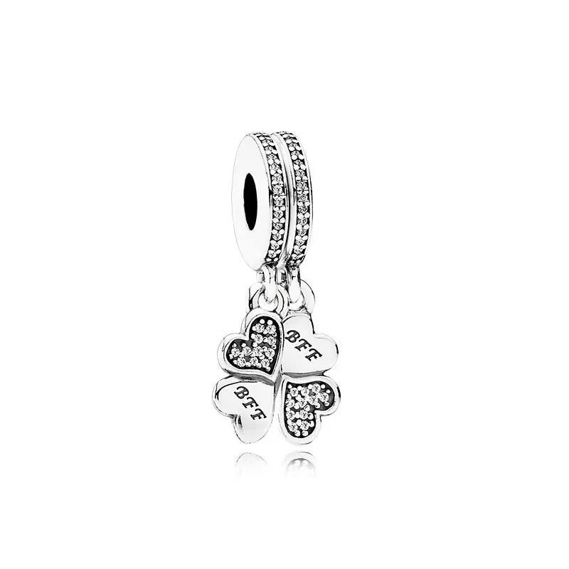 DISNEY Imitation Sterling Silver Metal-Gold-Plated Enamel Clear White Zircon Stones Beads Fine Imitation Fits Pandora Bracelets Charms-Pendants/Colors-Silver/Gold/Clear/Multicolor/Animal