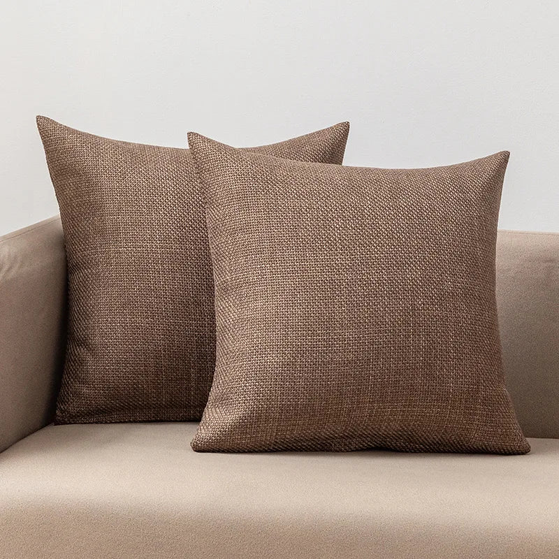 No-EN-Name-Null Modern Soft Velvet-Linen Multicolor Fabric Blend Square Machine Washable Decorative Pillowcases/Colors-Gray/Beige/Yellow/Orange/Red/Brown/Blue/Green/Multicolor