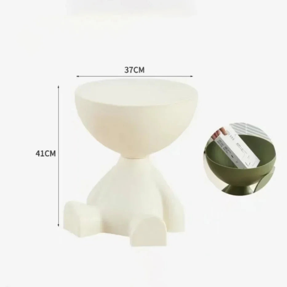 No-EN-Name-Null Modern Small Round Hard Plastic Tatami Flathead Little People Sitting Down  Coffee Tables/Colors-Light Terracotta/Dark Terracotta/ Light Beige/White/Cream/Gray/Pink/Black