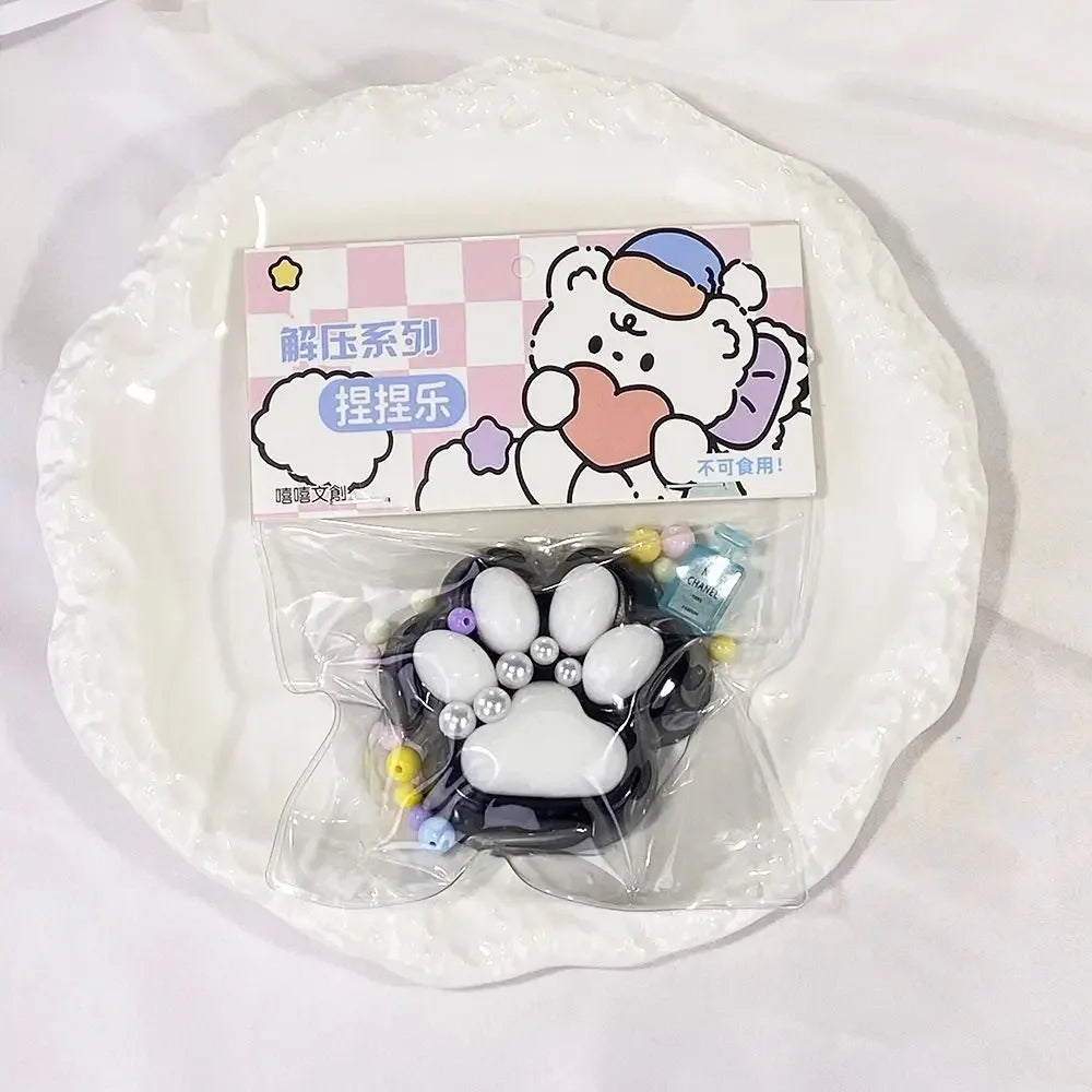 GOOTRADES Squeezable Stretchable Non-Toxic Synthetic TPR Silicone Mini Cute Adorable Animal Cat Paws Pinch Soft Fidget Activity Toys/Colors-Clear/Pink/Gray/White/Blue/Ages: 2-18 Years Old-Adults