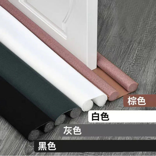 Non-Adhesive Flexible EVA Foam Velvet Fabric Cuttable Round Under Door Draft Stopper Sealing Strips/Colors-White/Gray/Brown/Black