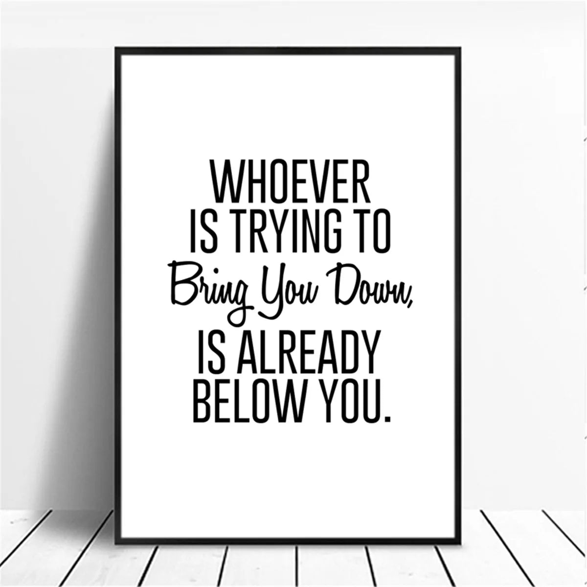Unframed Canvas Rectangle Waterproof Ink Wall Black-White Quotes Minimalist Positive Words Prints