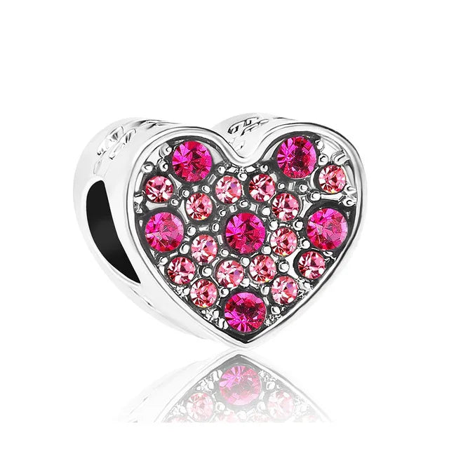 DISNEY Imitation Sterling Silver Metal-Gold-Plated Enamel Clear White Zircon Stones Beads Fine Imitation Fits Pandora Bracelets Charms-Pendants/Colors-Silver/Gold/Clear/Multicolor/Animal