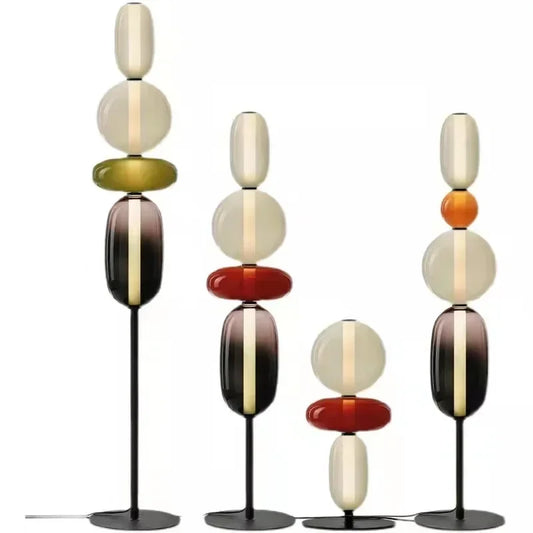 Modern Iron LED Bubbled Blow Glass Standing Wedge Floor Lamps/Colors-Multicolor/Red/White/Black/Bulb Included