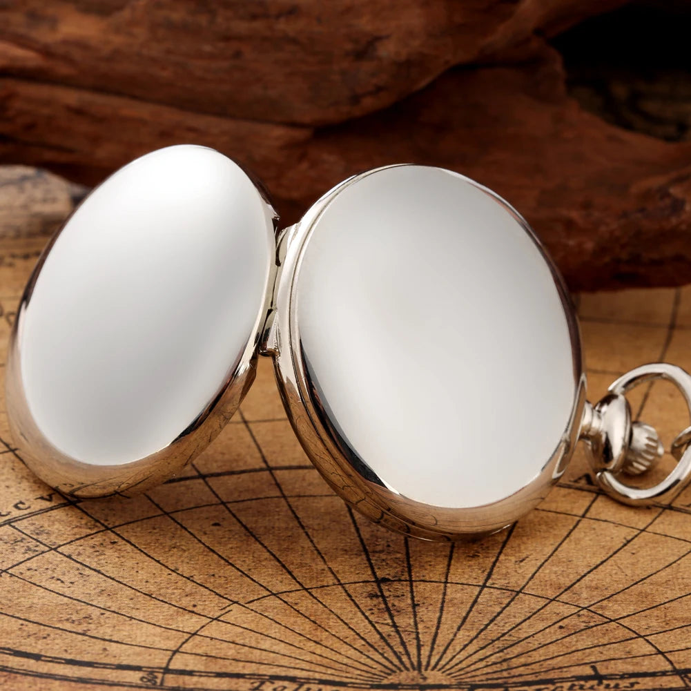 YISUYA Adults  Quartz Analog Display Acrylic Face Black Metal Alloy Round Shaped Case Roman Numeral Black Chain-Pocket Watches/Colors-Silver/Bronze/Gold/Black