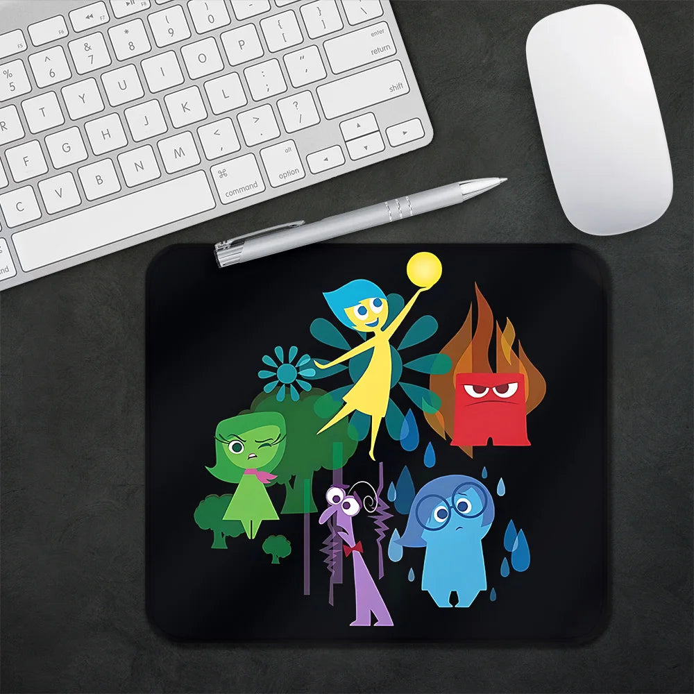 TOPTOY Cute Animated CARTOONS-INSIDE OUT 2-MOVIE-TV Themes Multicolor Rectangle Shaped Gaming Rubber Base Mouse Pads/Colors-Blue/White/Orange/Purple/Black/Multicolor/Pink