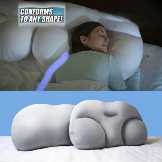 Comfortable 100% Curved Wave Shape Memory Foam Lightweight Portable Soft Cloud Polyester Adapts To Your Body Shape Pillows/Colors-White/Dark Gray/Light Grays