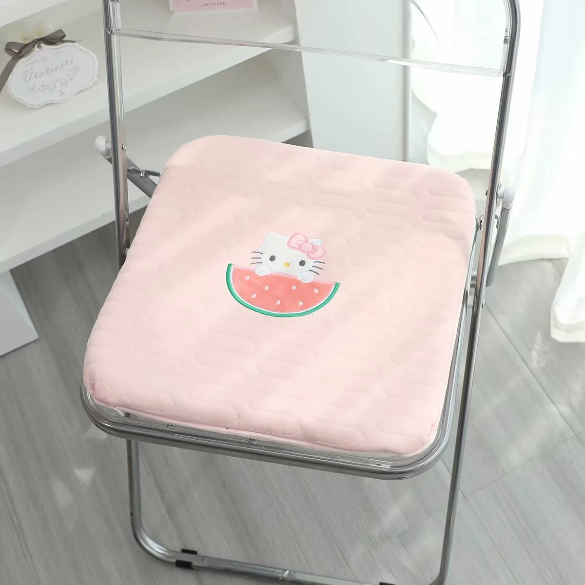 KUROMI Adult Handmade Cartoon Seat Cushion For Chairs/Light Colors-Light Blue/Light Pink/Light Peach/Light Green/Light Beige/ Light Off White/