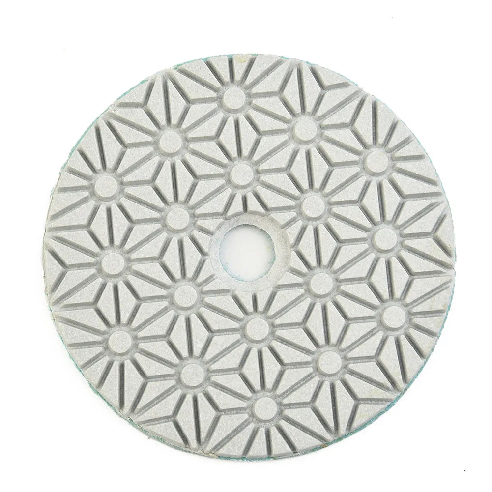 VIBRATITE Wear-Resistant Three-Steps 4 Inch Multicolor Round Shaped Geometric Synthesis Diamond Abrasive Grit Dry-Wet Resin Powder Polishing Pads