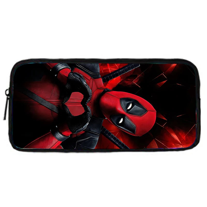 MINISO 3 PCS Waterproof Curved Back Nylon Fabric Cartoon Smiling Critters Super Hero Adjustable Straps-One Handle School Backpacks /Lunch Bags/Pencil Bag/Tablet Inserting Pocket/Water Bottle Pocket/Colors-Red/Black/Purple/Multicolor