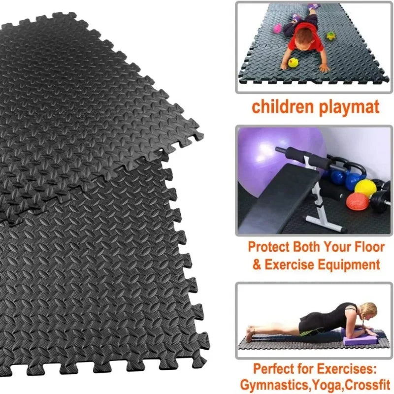 Kids 16 PCS Set Foam Playmats Non-Slip Foldable BPA-Free Phthalate-Free EVA Protection Leaf Grain Mats/Colors-Blue/Navy Blue/Pink/Black/Gray/Beige/Brown/White/Checkered/Floral/Geometric/Multicolor/Ages: Newborn 0-24 + Months Older