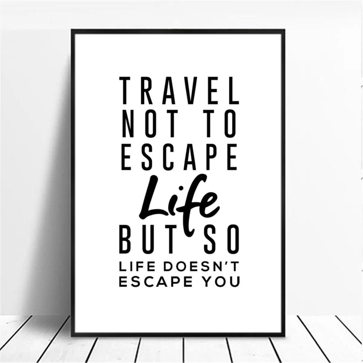 Unframed Canvas Rectangle Waterproof Ink Wall Black-White Quotes Minimalist Positive Words Prints