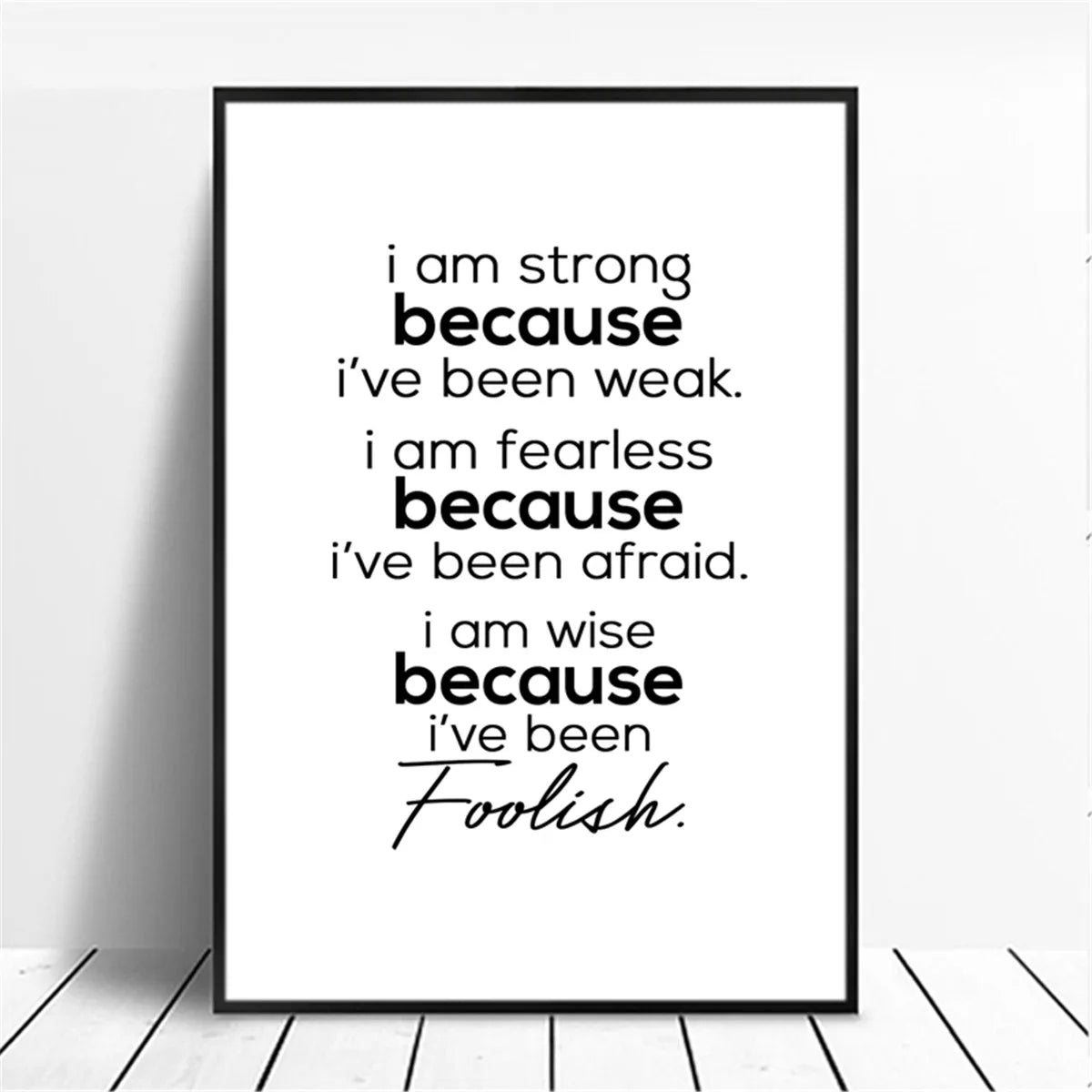 Unframed Canvas Rectangle Waterproof Ink Wall Black-White Quotes Minimalist Positive Words Prints
