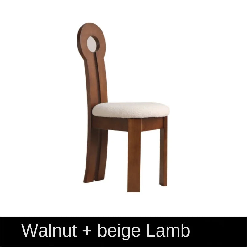 Upholstered French Cream Style Solid Wood Dining Hard Backrest Chairs/Colors-Black/Beige/Brown