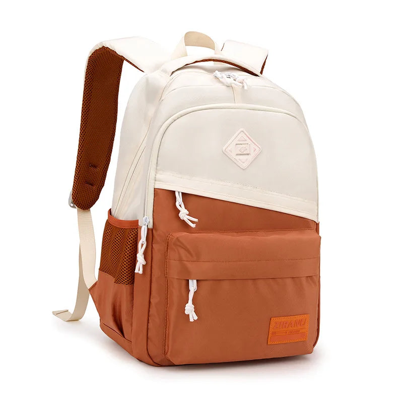NULL No-EN-Name-Null Preppy Pullable Trolley Multicolor Nylon Fabric Flap Pocket Polyester Lining Metal Zippers Free-Standing Six Wheeled School Backpacks/Shoulder Straps-Handles/External Pockets/Colors-Black/Orange/Gray/Multicolor/Brown