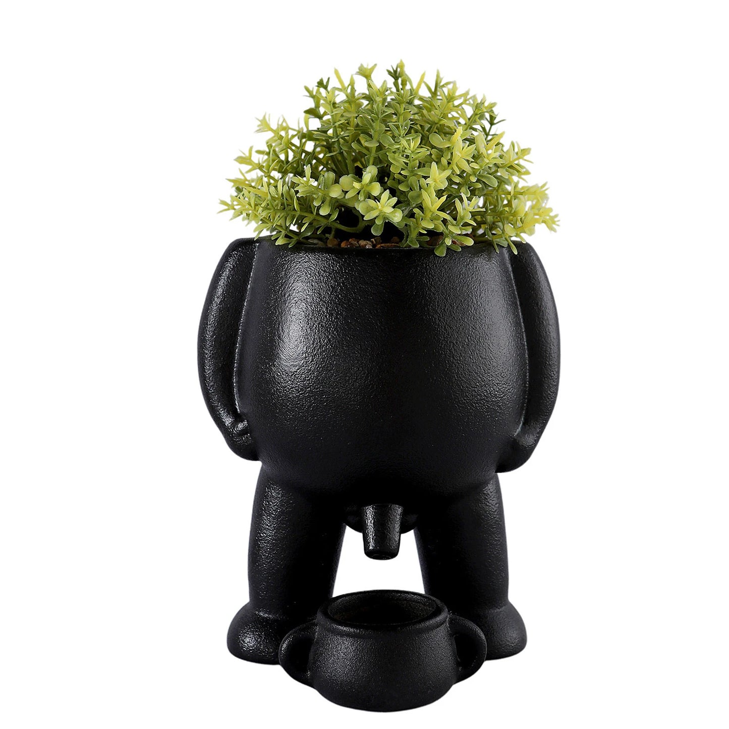 No-EN-Name-Null Small Modern Cute Cartoon Ceramic White Spoof Peeing In A Clay Pot With Two Handles Wear Resistant Desktop Flowerpots Planters /Colors-White/Black/Green/Multicolor