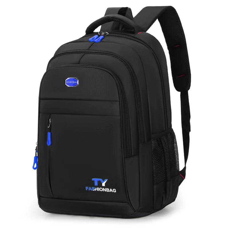 TY FASHIONBAG Internal Frame Waterproof Black Nylon Fabric Four Zippered External Pockets Soft Handles-Shoulder Straps 13-15 Inch Laptop Compartment Laptop Backpacks/Water Bottle Mesh Pocket Holder/Accent Colors-Green/Orange/Blue/Black