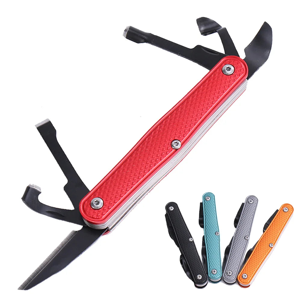 CHGLMPOSS Multicolor Body Rounded Corners Long Rectangle Built-In Right Handed Six Wood Carving Edges Foldable Whittling Cutter Aluminum Carbon Steel Blades Wood Cutting Tools Knives/Colors-Red/Black/Orange/Green/Silver/Multicolor