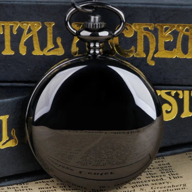 SHUHANG Adults Vintage Waterproof Antique Quartz 12 Hour Display Glossy Gold Round Shaped Metal Alloy Case Plastic Face Pendant Chain-Pocket Watches /Colors-Black/Silver/Gold/With-Without Box