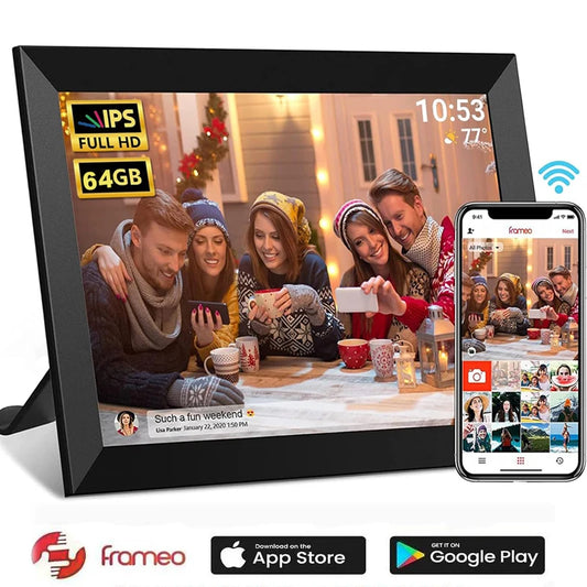 Digital Wireless-Instant Sharing 10.1 HD Touchscreen Photo Picture Frames/Holder Stand /Power Adapter/JPEG Image/WIFI-UBS/Wall Mount/Colors-Black/White