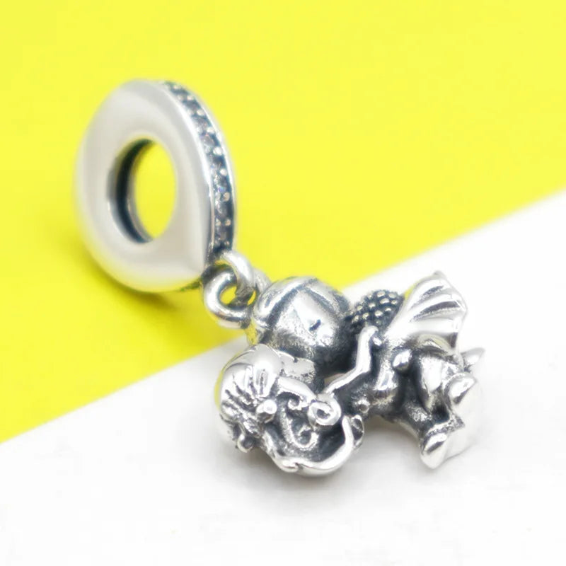 DISNEY Imitation Sterling Silver Metal-Gold-Plated Enamel Clear White Zircon Stones Beads Fine Imitation Fits Pandora Bracelets Charms-Pendants/Colors-Silver/Gold/Clear/Multicolor/Animal
