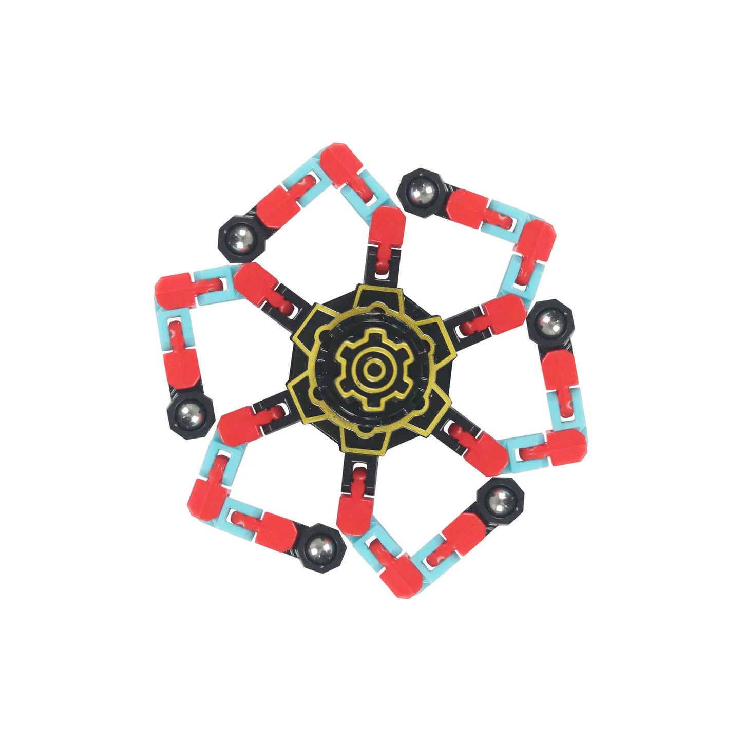 DRAGONPLAYER Multicolor Caterpillar Style Metal Fluorescent Fidget Fingertip Gyros Spinning Top Toys/Ages: 13-18 Years Old + Older/Colors-Red/Multicolor/Yellow/Black/Purple/Orange/Geometric/Striped/Dots