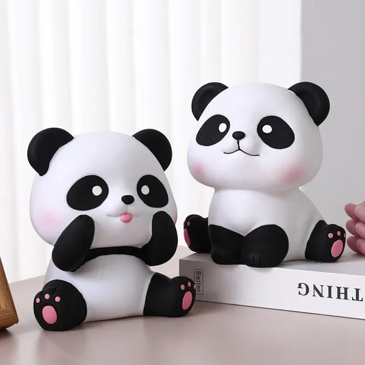 No-EN-Name-Null Newborn Babies-Teens PVC Vinyl Large Cartoon Black-White Panda Animals Piggy Banks/Ages: Newborn Babies-14 Years Old + Older