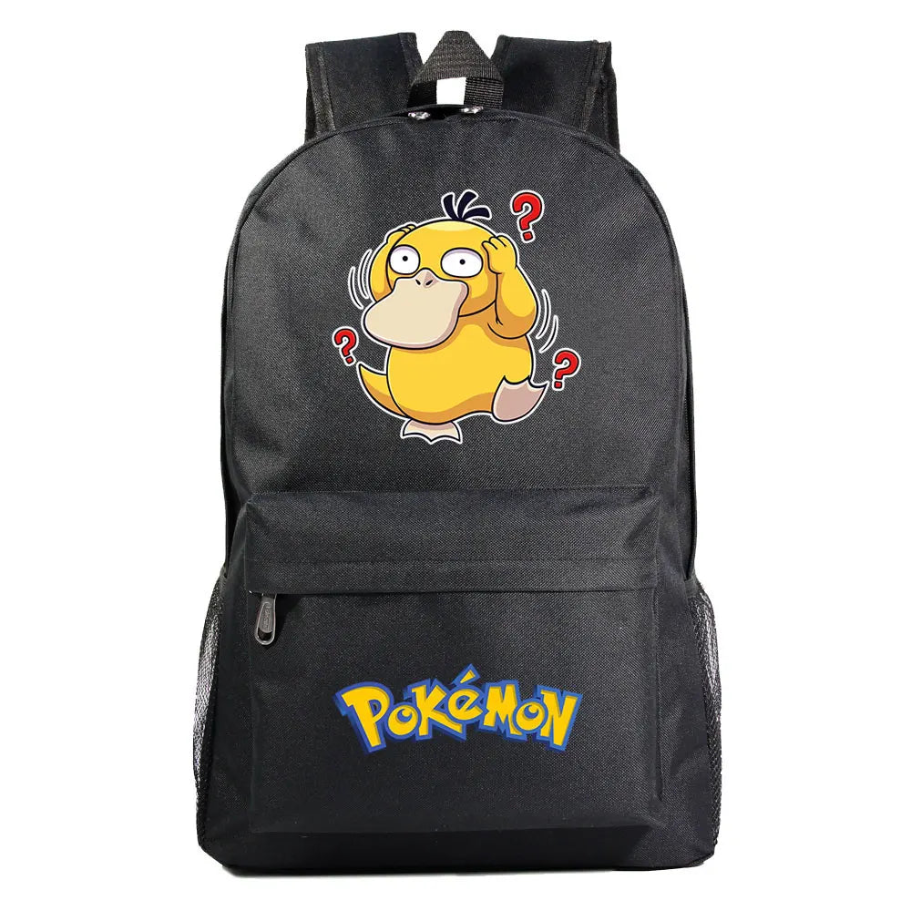 MINISO Kids Softback Waterproof Oxford Fabric Cartoon Anime Pokemon Design Adjustable Shoulder Straps-One Handle 15 Inch Laptop Single Compartment School Backpacks/Colors-Blue/Pink/Black/Multicolor