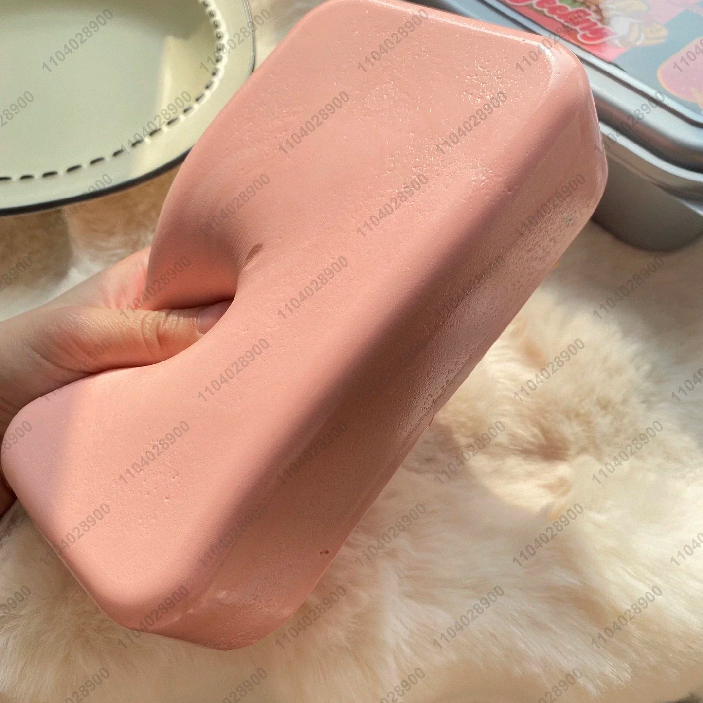 No-EN-Name-Null Teens-Adults Plastic Synthetic Silicone Boxed Sticky Realistic Pink Sweet Cake Squishy Slow Rising Squeezable Stress-Anxiety Relief Activity Toys/Ages: 13-18 Years Old Adults/Colors-Pink/Gray/Blue/White/Brown/Yellow/Beige