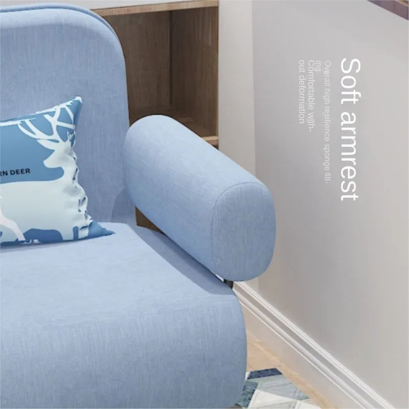 ZISIZ Modern Medium Soft Firm L-Shaped Back Folding Support Soft Touch Blue Flannel Hemp Fabric Armrests Sponge Cushions One Large Side Storage Bag Hidden Zipper Corner Sofa Beds Couches /Colors-Brown/Gray/Khaki/Blue/Green