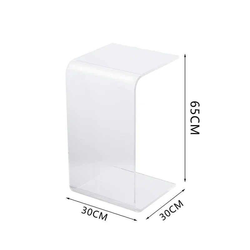 No-EN-Name-Null Modern Morocco Artistic U-Shaped Acrylic Glass Coffee Tables/ Size: 30cm x 30cm x 65cm/Colors-Clear Transparent/Amber/Smoky Gray/Orange
