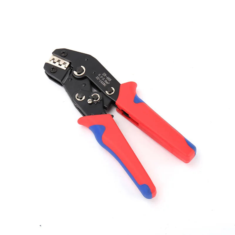 DIY Craft Metalworking Black Strong Carbon Steel Metal Red-Blue Plastic Coated Handles Ratcheting Pliers Crimping Tools/Colors-Multicolor/Red/Blue/Black