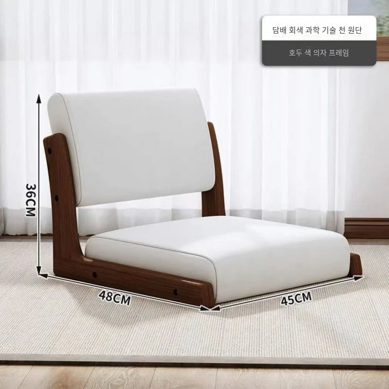 No-EN-Name-Null Modern Wood Frame Beige Backrest-Seat Cushion Armless Chaises
