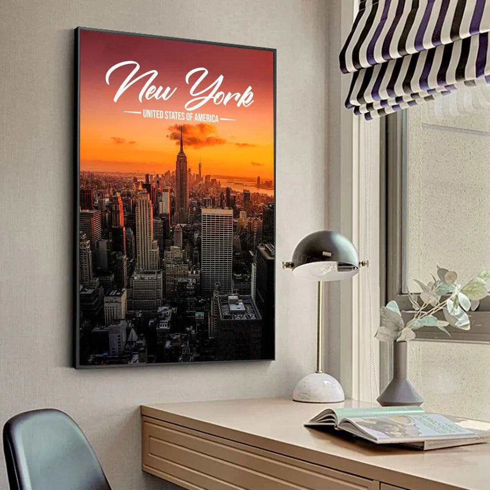 No-EN-Name-Null Modern HD Printed Unframed Different Style Customized Sizes Multicolor Famous Places Travel Cities-Kuala Lumpur-Dubai-Amsterdam-Lisbon-Wall Art Prints/Colors-Multicolor/Red/Black/Blue/Brown