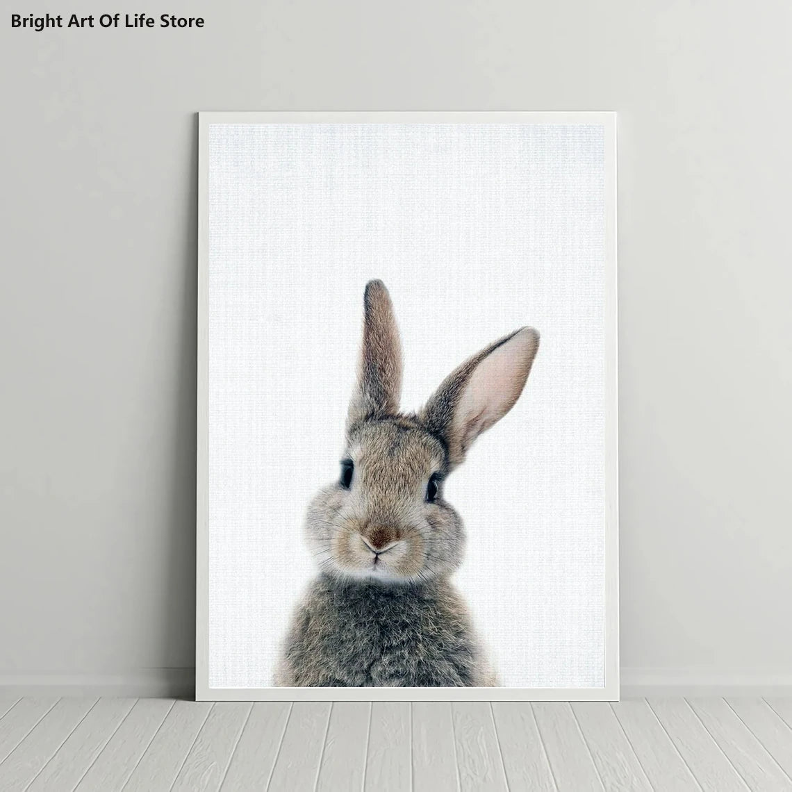 Unframed Waterproof Cotton Canvas Bunny Rabbit Animal Vertical-Rectangle Art Oil Print Posters