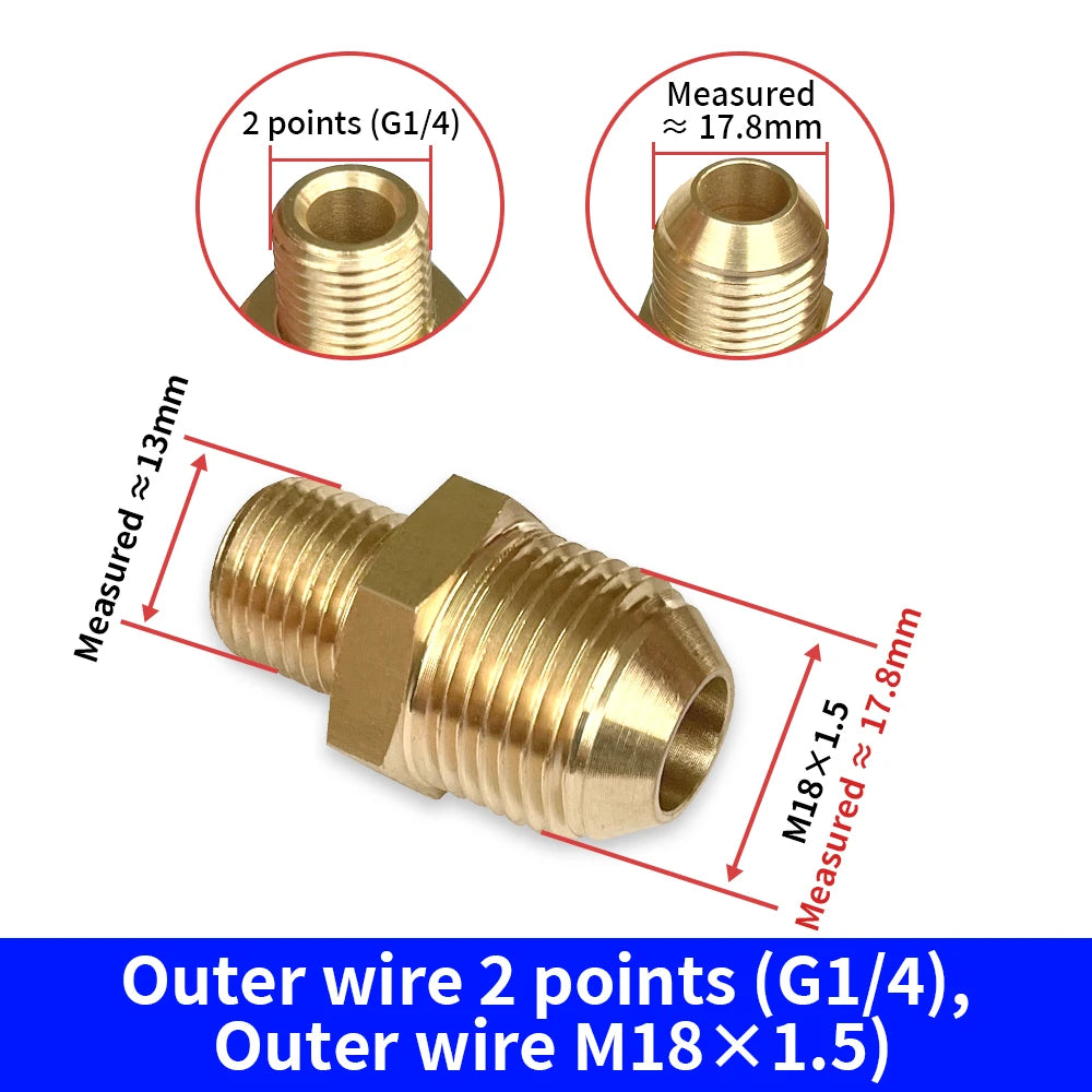 KAIKARAI Gold-Silver Brass Thread Connector Male-Female Adaptor Converter Joints High Pressure Washer Guns-Garden Hose Fittings
