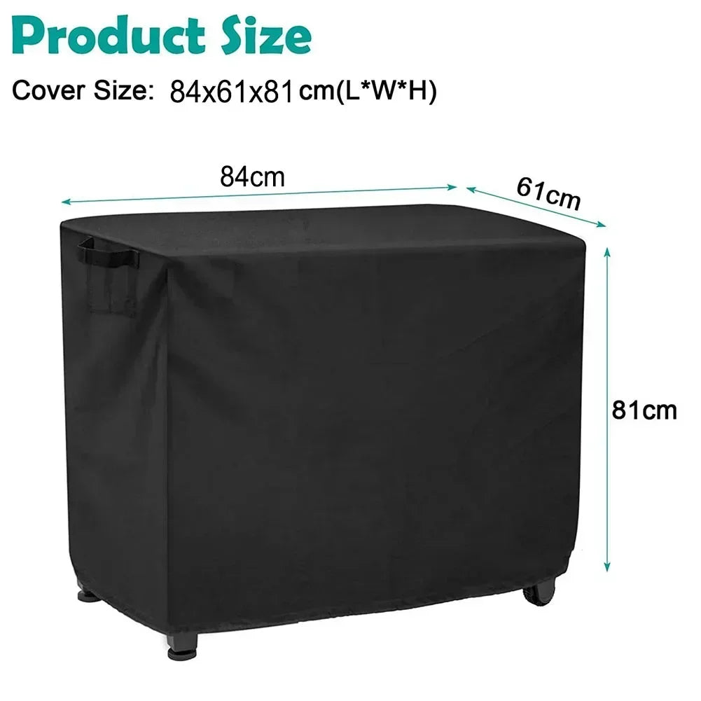 Outdoor Black-Silver Waterproof Oxford Fabric Locked Adjustable Drawstring Nylon-Polyester-Synthetic Rope Prep Cart Covers