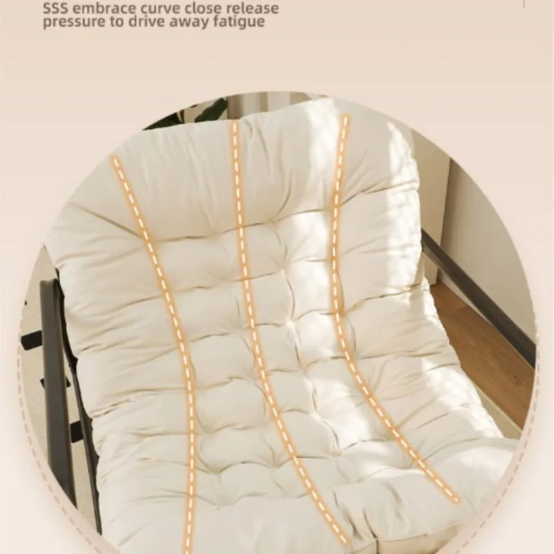 OEMG Indoor Adults One Person Soft Upholstered Padded Velvet Fabric Lying Down Lazy Metal Frame Base Sway Back Double Nursery Rocking Chairs/Colors-White/Gray/ Orange/Beige/Black/Multicolor/Checkered