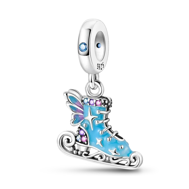 No-EN-Name-Null Women Sterling Silver Enamel Rainbow-Hot Air Balloon Design Fine Imitation Zircon Stone Glass Nuggets Beads Shaped Charms-Pendants/ Colors-Rainbow/Multicolor/Silver/Pink/Animal/Floral